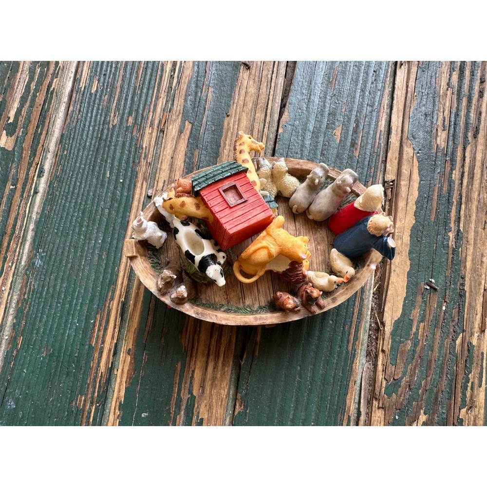 Vintage 1994 Ranger International Noahs Ark Resin Figurine Set Handmade Animals‎